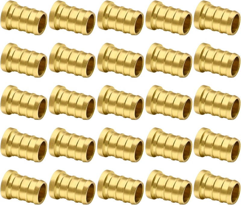 Ruby Q 25 Pack 1/2" PEX Barb Plug End Cap, Brass PEX Barb Plug End Cap Pipe Fitting - Image 1